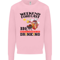 BBQ Weekend Forecast BBQing Alcohol Beer Mens Sweatshirt Jumper Light Pink