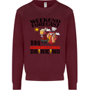 BBQ Weekend Forecast BBQing Alcohol Beer Mens Sweatshirt Jumper Maroon