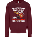 BBQ Weekend Forecast BBQing Alcohol Beer Mens Sweatshirt Jumper Maroon