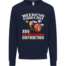 BBQ Weekend Forecast BBQing Alcohol Beer Mens Sweatshirt Jumper Navy Blue