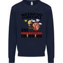 BBQ Weekend Forecast BBQing Alcohol Beer Mens Sweatshirt Jumper Navy Blue