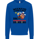 BBQ Weekend Forecast BBQing Alcohol Beer Mens Sweatshirt Jumper Royal Blue