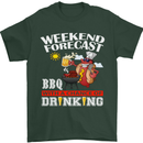 BBQ Weekend Forecast BBQing Alcohol Beer Mens T-Shirt Cotton Gildan Forest Green