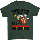 BBQ Weekend Forecast BBQing Alcohol Beer Mens T-Shirt Cotton Gildan Forest Green