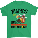 BBQ Weekend Forecast BBQing Alcohol Beer Mens T-Shirt Cotton Gildan Irish Green