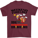 BBQ Weekend Forecast BBQing Alcohol Beer Mens T-Shirt Cotton Gildan Maroon