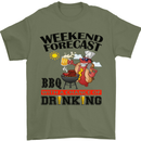 BBQ Weekend Forecast BBQing Alcohol Beer Mens T-Shirt Cotton Gildan Military Green