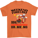 BBQ Weekend Forecast BBQing Alcohol Beer Mens T-Shirt Cotton Gildan Orange