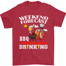 BBQ Weekend Forecast BBQing Alcohol Beer Mens T-Shirt Cotton Gildan Red