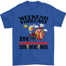 BBQ Weekend Forecast BBQing Alcohol Beer Mens T-Shirt Cotton Gildan Royal Blue