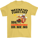 BBQ Weekend Forecast BBQing Alcohol Beer Mens T-Shirt Cotton Gildan Yellow