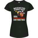 BBQ Weekend Forecast BBQing Alcohol Beer Womens Petite Cut T-Shirt Black