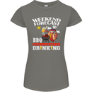 BBQ Weekend Forecast BBQing Alcohol Beer Womens Petite Cut T-Shirt Charcoal