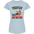 BBQ Weekend Forecast BBQing Alcohol Beer Womens Petite Cut T-Shirt Light Blue