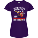BBQ Weekend Forecast BBQing Alcohol Beer Womens Petite Cut T-Shirt Purple