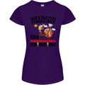 BBQ Weekend Forecast BBQing Alcohol Beer Womens Petite Cut T-Shirt Purple