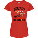 BBQ Weekend Forecast BBQing Alcohol Beer Womens Petite Cut T-Shirt Red