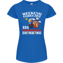 BBQ Weekend Forecast BBQing Alcohol Beer Womens Petite Cut T-Shirt Royal Blue