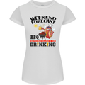 BBQ Weekend Forecast BBQing Alcohol Beer Womens Petite Cut T-Shirt White