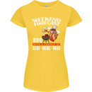 BBQ Weekend Forecast BBQing Alcohol Beer Womens Petite Cut T-Shirt Yellow
