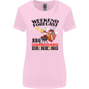 BBQ Weekend Forecast BBQing Alcohol Beer Womens Wider Cut T-Shirt Light Pink