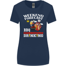 BBQ Weekend Forecast BBQing Alcohol Beer Womens Wider Cut T-Shirt Navy Blue