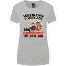 BBQ Weekend Forecast BBQing Alcohol Beer Womens Wider Cut T-Shirt Sports Grey