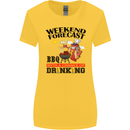 BBQ Weekend Forecast BBQing Alcohol Beer Womens Wider Cut T-Shirt Yellow