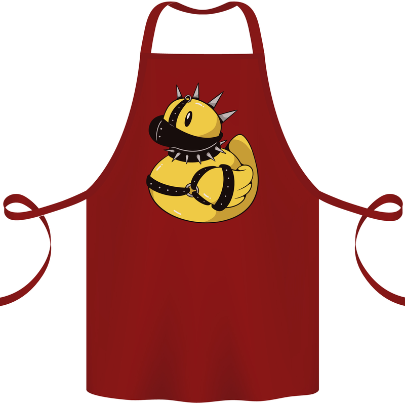 BDSM Rubber Duck Funny Bondage Cotton Apron 100% Organic Maroon