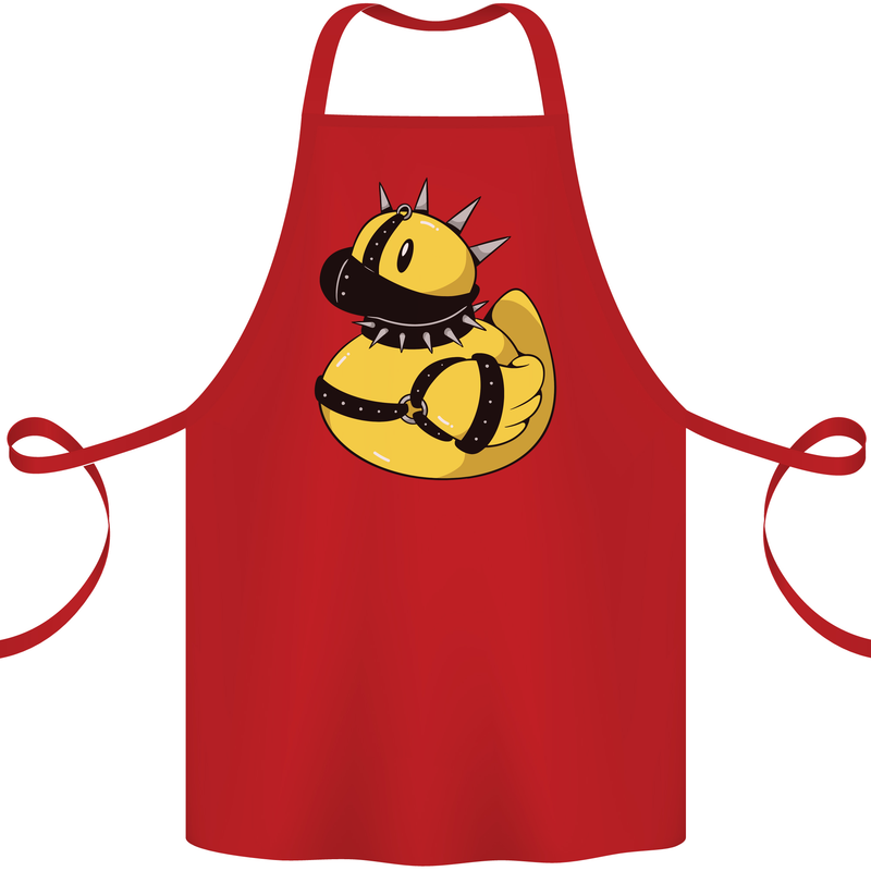 BDSM Rubber Duck Funny Bondage Cotton Apron 100% Organic Red