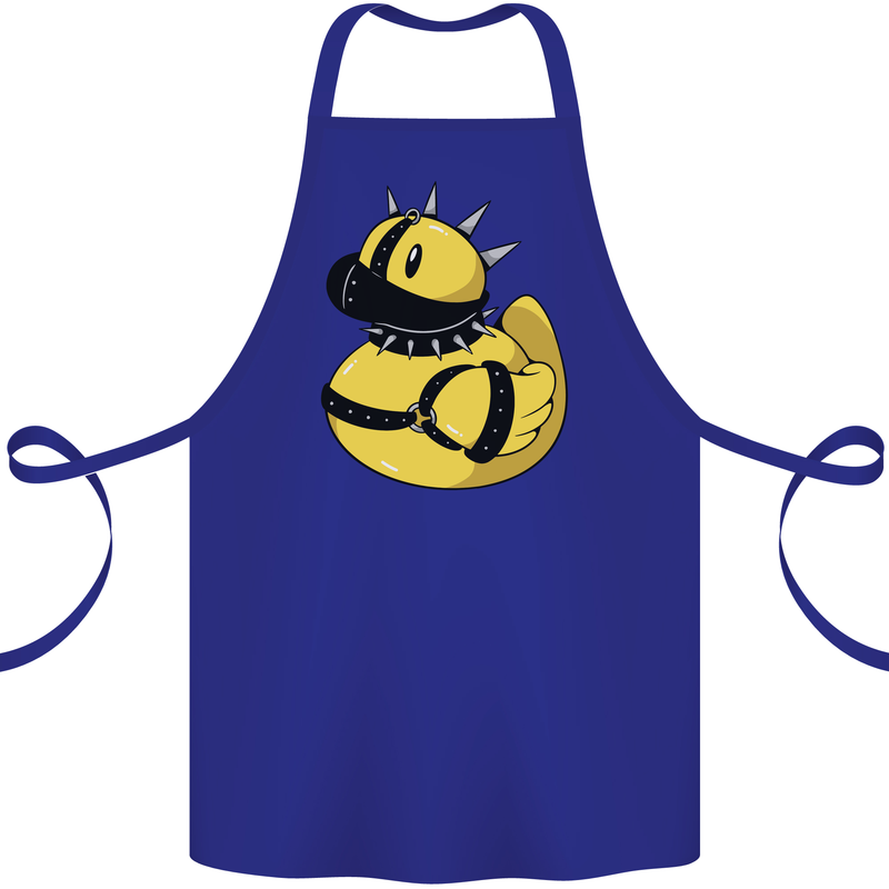 BDSM Rubber Duck Funny Bondage Cotton Apron 100% Organic Royal Blue