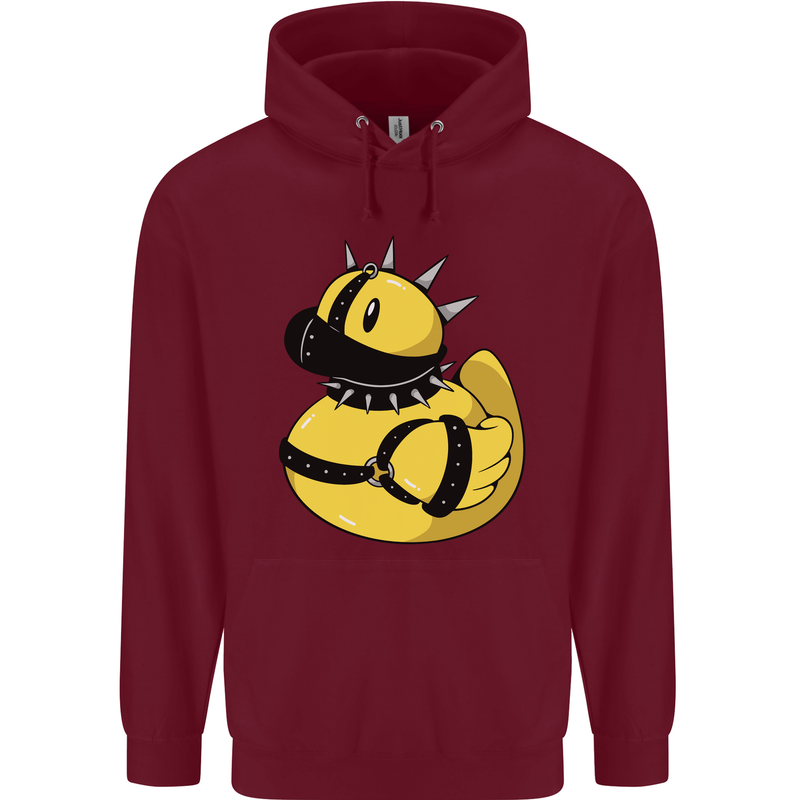 BDSM Rubber Duck Funny Bondage Mens 80% Cotton Hoodie Maroon
