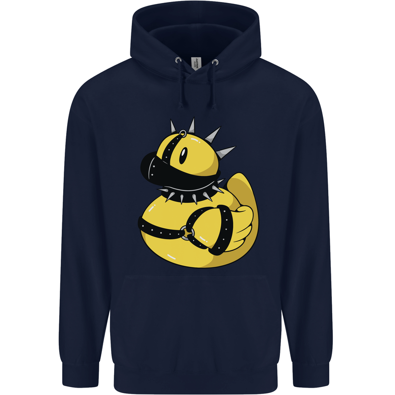 BDSM Rubber Duck Funny Bondage Mens 80% Cotton Hoodie Navy Blue
