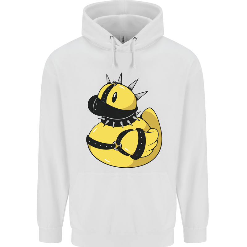 BDSM Rubber Duck Funny Bondage Mens 80% Cotton Hoodie White
