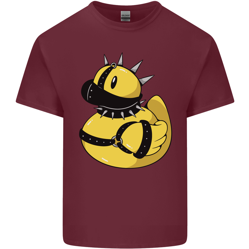 BDSM Rubber Duck Funny Bondage Mens Cotton T-Shirt Tee Top Maroon