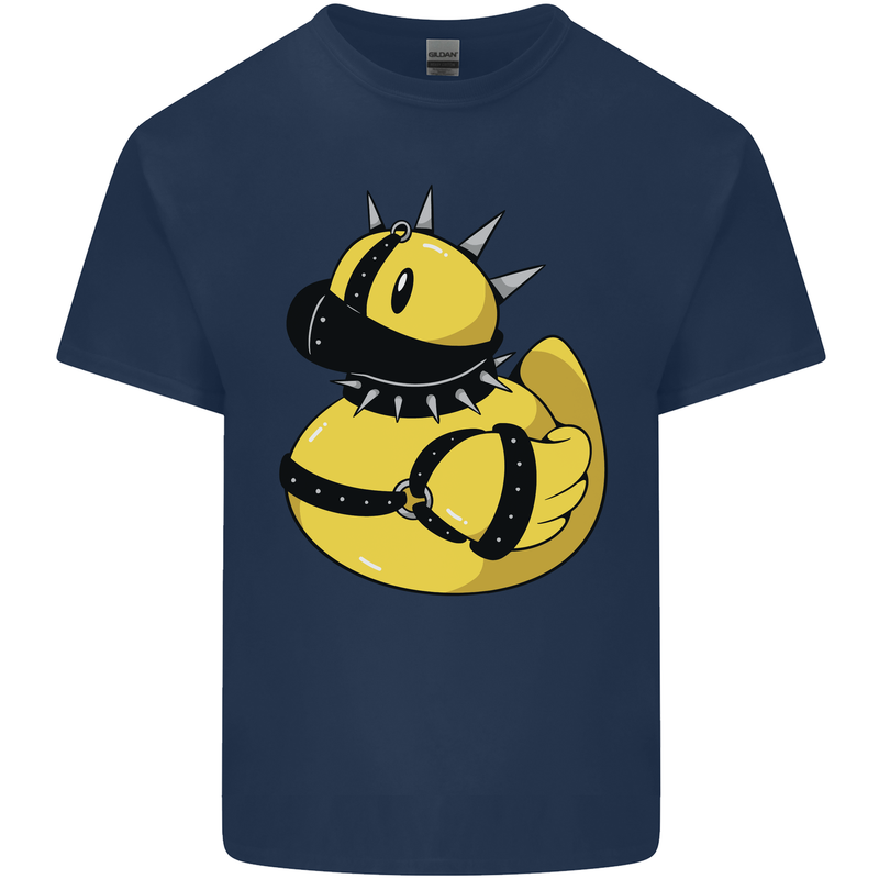 BDSM Rubber Duck Funny Bondage Mens Cotton T-Shirt Tee Top Navy Blue