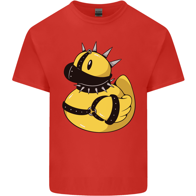 BDSM Rubber Duck Funny Bondage Mens Cotton T-Shirt Tee Top Red