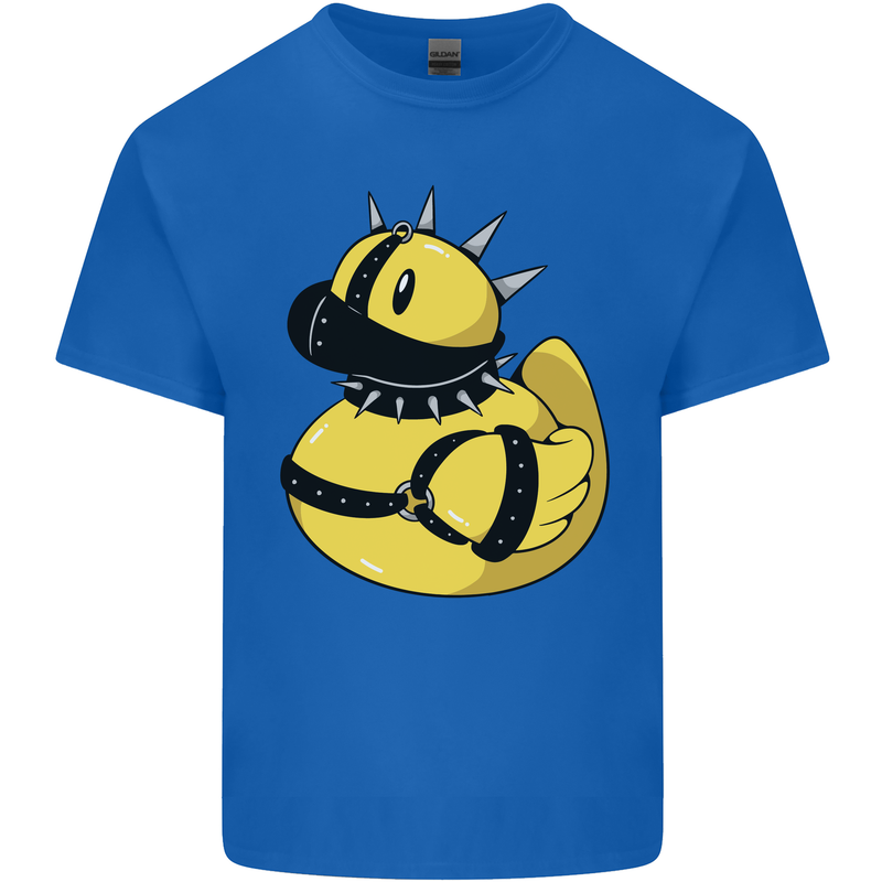 BDSM Rubber Duck Funny Bondage Mens Cotton T-Shirt Tee Top Royal Blue
