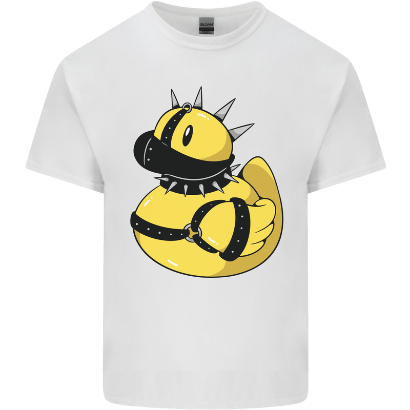 BDSM Rubber Duck Funny Bondage Mens Cotton T-Shirt Tee Top White