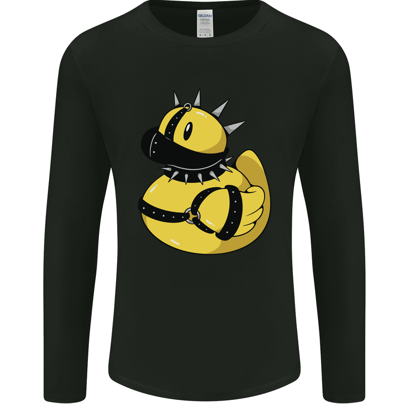 BDSM Rubber Duck Funny Bondage Mens Long Sleeve T-Shirt Black