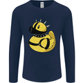 BDSM Rubber Duck Funny Bondage Mens Long Sleeve T-Shirt Navy Blue