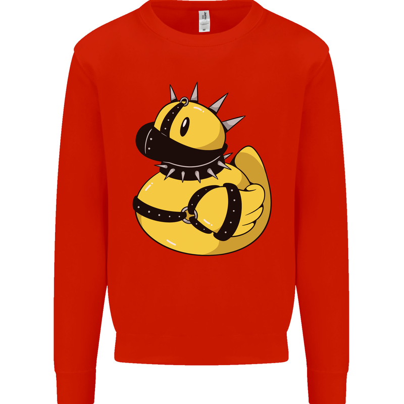 BDSM Rubber Duck Funny Bondage Mens Sweatshirt Jumper Bright Red