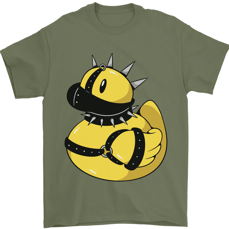 BDSM Rubber Duck Funny Bondage Mens T-Shirt 100% Cotton Military Green