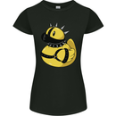 BDSM Rubber Duck Funny Bondage Womens Petite Cut T-Shirt Black