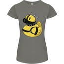 BDSM Rubber Duck Funny Bondage Womens Petite Cut T-Shirt Charcoal