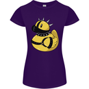 BDSM Rubber Duck Funny Bondage Womens Petite Cut T-Shirt Purple