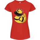BDSM Rubber Duck Funny Bondage Womens Petite Cut T-Shirt Red