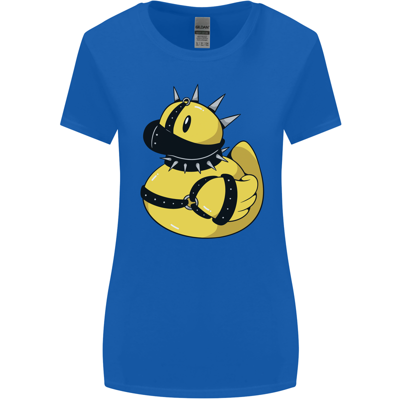 BDSM Rubber Duck Funny Bondage Womens Wider Cut T-Shirt Royal Blue