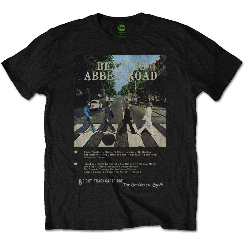 The beatles abbey road 8 track mens black band t-shirt music icon tee