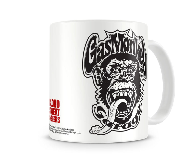 Gas monkey blood sweat and beer white branded coffee mug cup